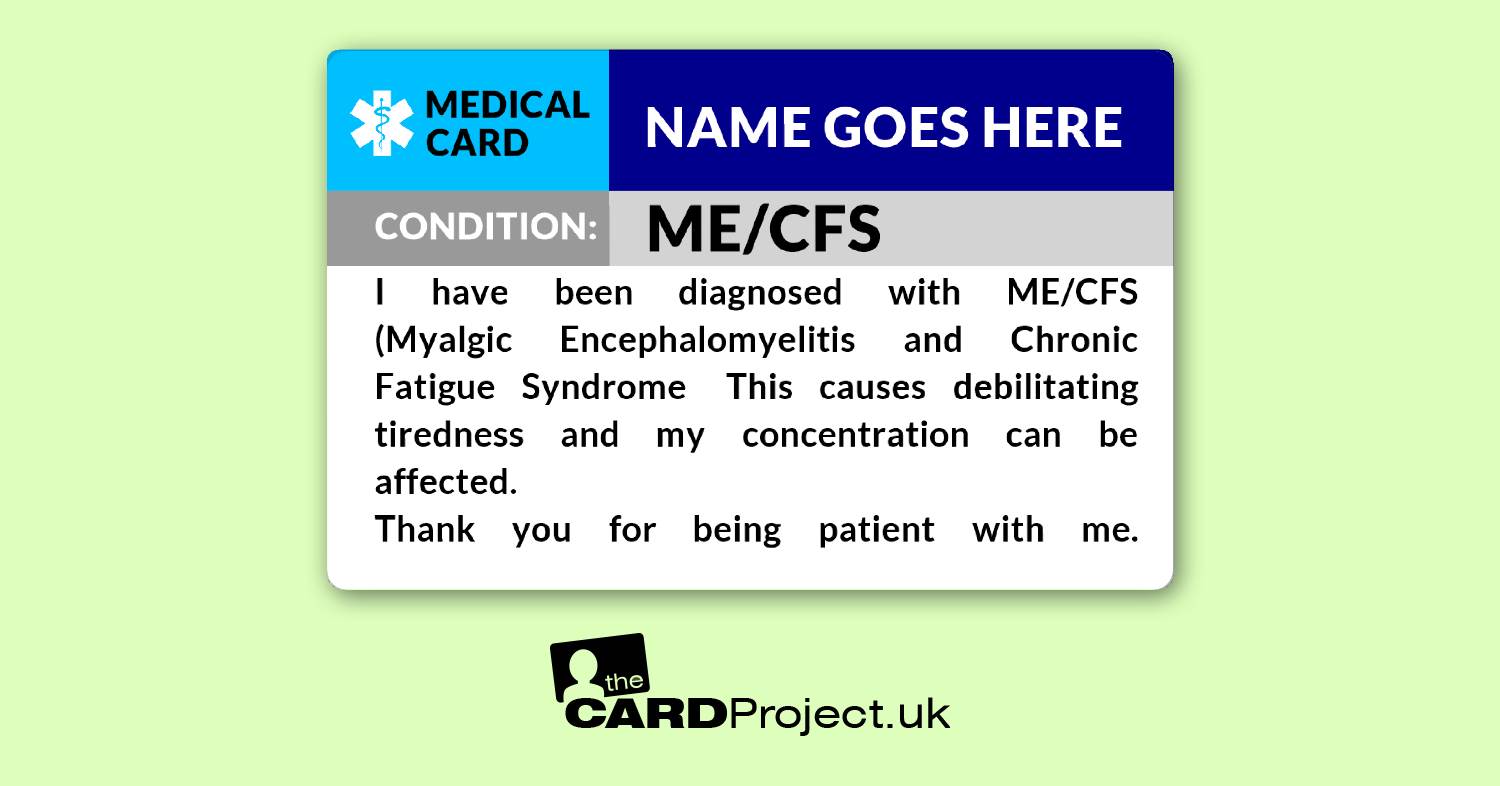 ME/CFS Medical ID Alert Card (FRONT)